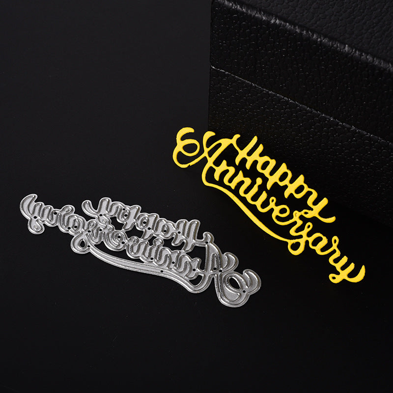 Cutting dies alphabet Happy Anniversary for Cards Stencil Scrapbooking and Paper Crafts handmade Embossing folder DIY paper craft Machines
