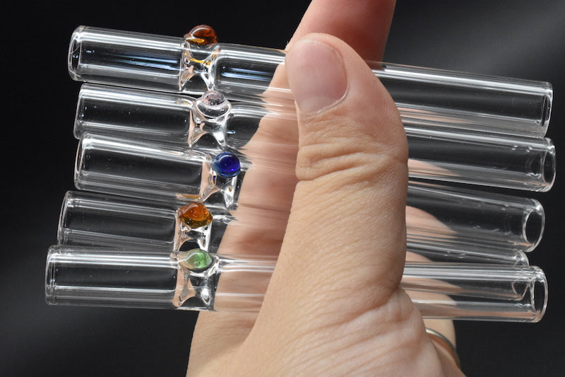 colorful mini cheap Glass Straw Tube Cigarette Filter Pipes tobacco glass cigarette Tips Thick Pyrex Smoking Pipes VS OG cigarette Holder