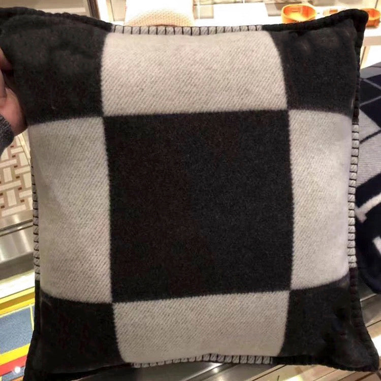 Knitted cashmere wool plaid pillow case Home Sofa-bed Throw orange cushion covers