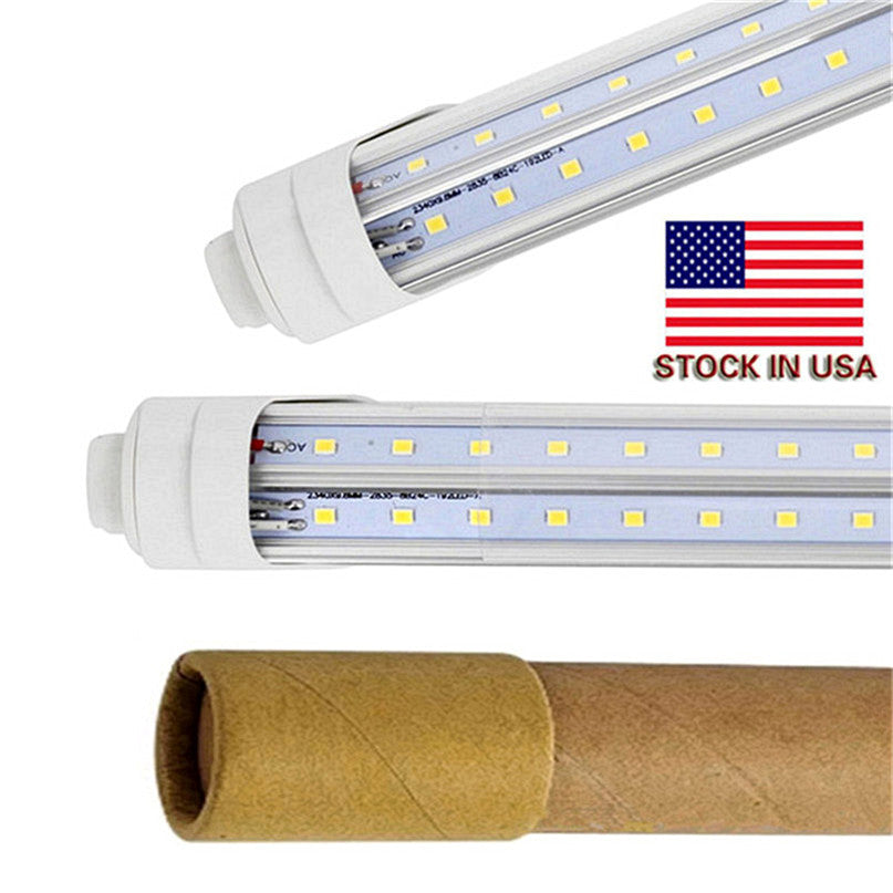 R17D Led Tubes Light 4ft 5ft 6ft 8ft Cooler Door V-Shaped double row 270 Angle T8 Leds Light Tube AC 110-277V UL cUL f96t12 t10 Ho replacement remov