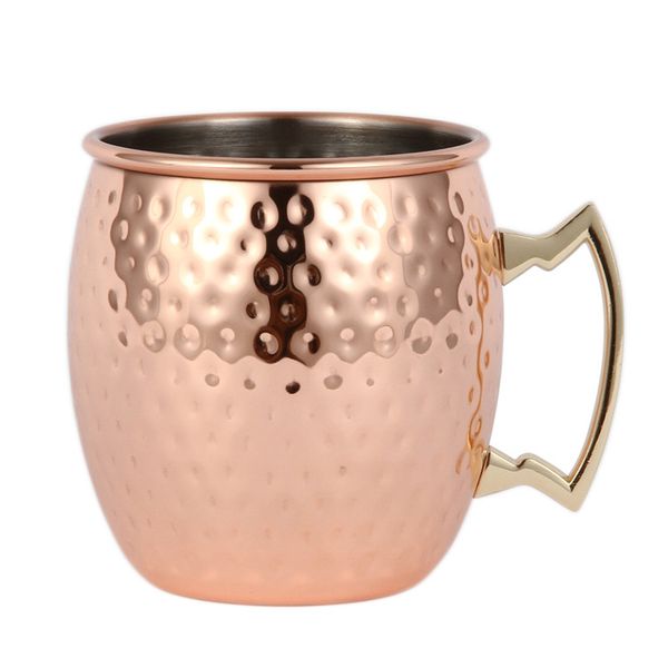 Mugs Cups Copper-plated Stainless Steel Wine Glasses Bump and Smooth Cup Drinkware Beer Mug with Handle