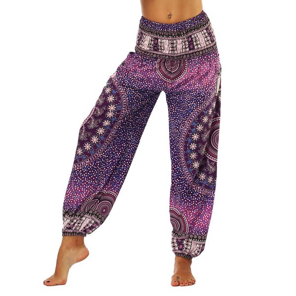 ISTider Yoga Pants Print Floral Women High Waist Wide Legs Comfortable Sport Pants Dance Trousers Breathable Leggings