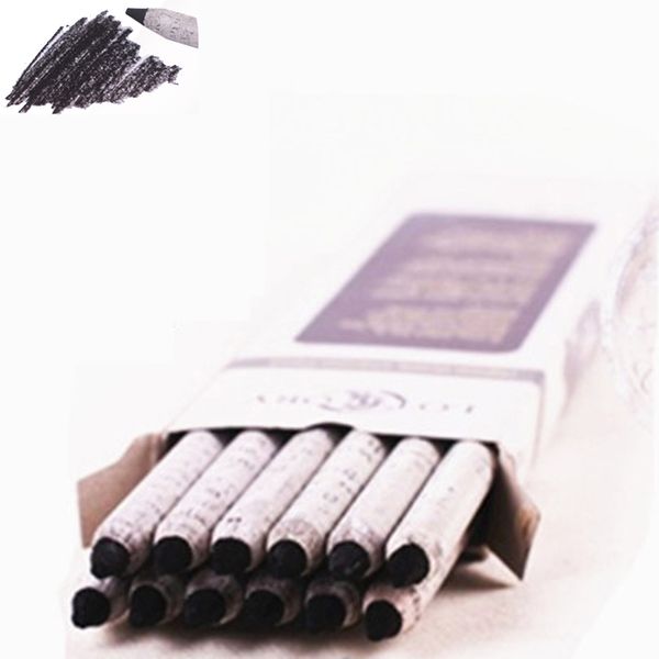 12pcs a Pack Student Artist Sketch Drawing Black Charcoal Pencils Soft Hardness