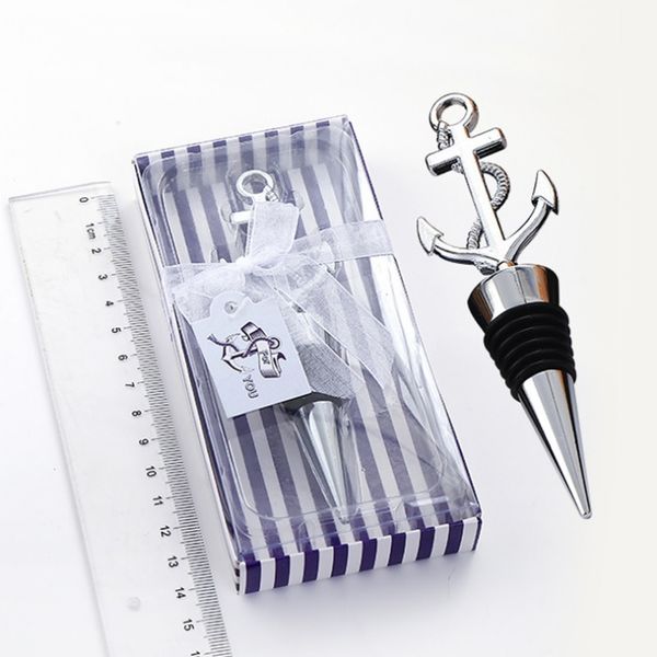 Wedding Favor Gift and Giveaways for Man Guest Nautical Themed Anchor Wine Bottle Stopper Party Souvenir W7293