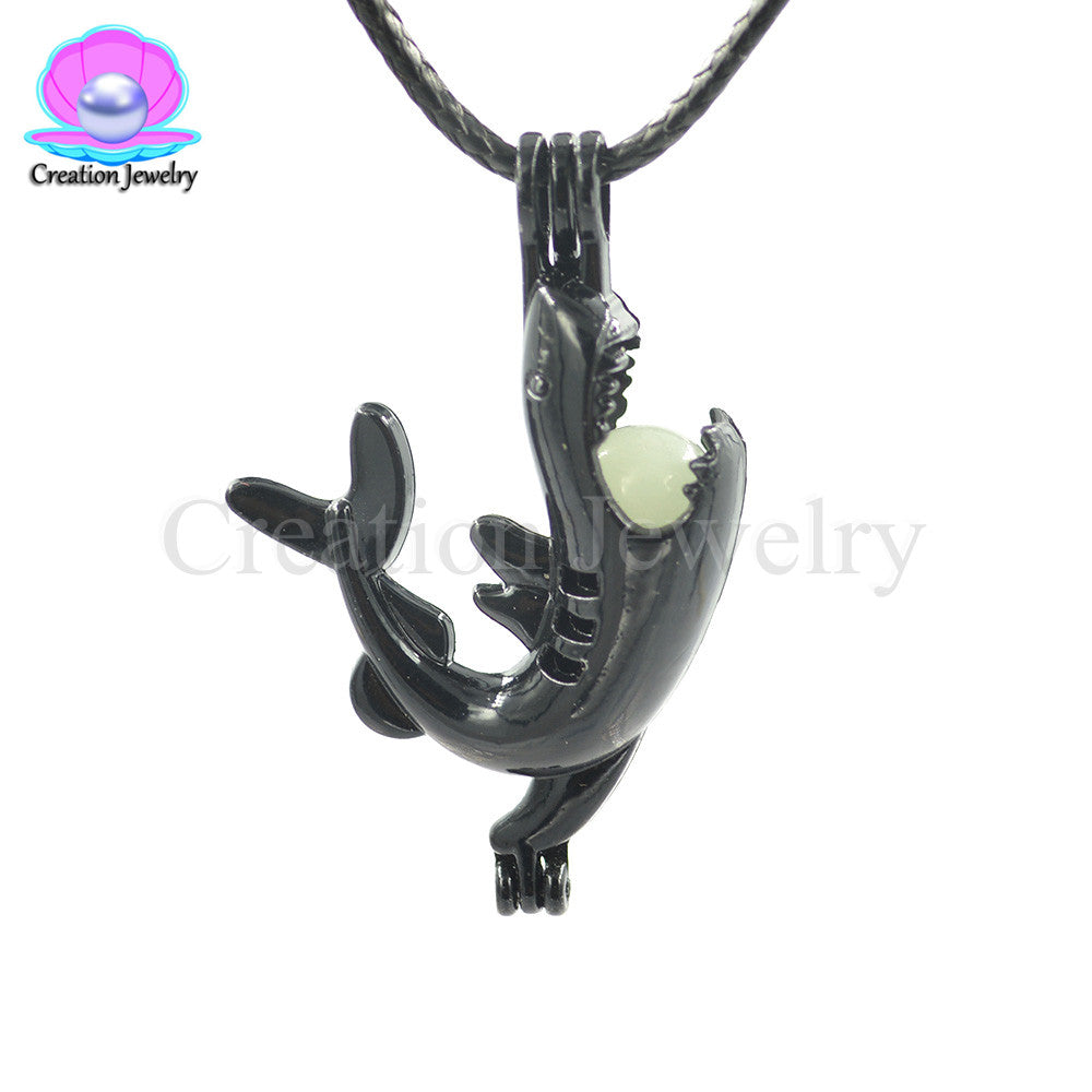 Wholesale Factory Direct Black Pearls Cages High Quality Essential Oil Diffuser Pearls Lockets Pendant Shark -Horse-star