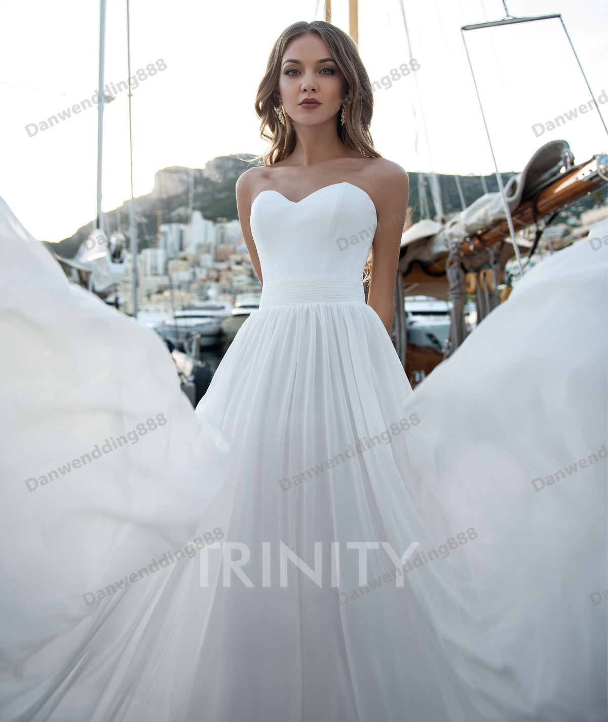 Beauty White Chiffon Sweetheart Applique Sheath Wedding Dresses Bridal Pageant Dresses Wedding Attire Dresses Custom Size 2-16 ZW713278