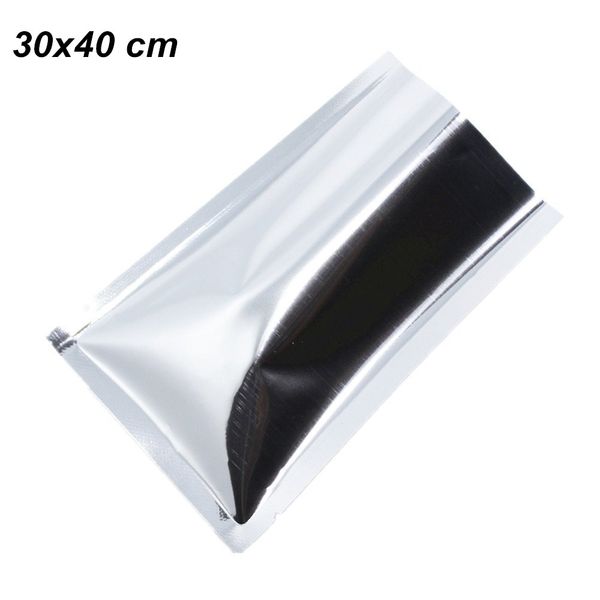 30x40 cm 50 Pack Open Top Vacuum Pouch Silver Vacuum Heat Seal Smell Leak Proof Food Grade Bag Heat Sealable Snack Storage Flat Wraps