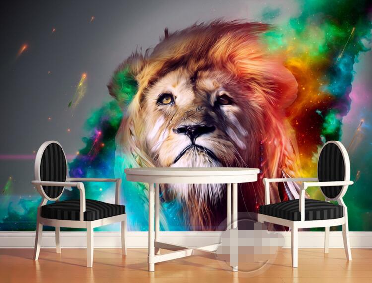 3d wallpaper custom photo Modern stylish abstract hand drawn colorful lion room Home decoration 3d wall muals wall paper for walls 3 d