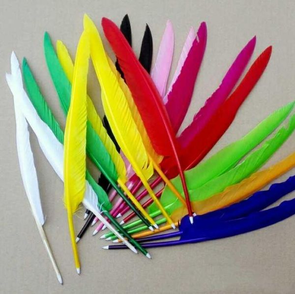 Free Shipping Newest Retro Style Feather Quill pen Goose Ballpoint Pens For Office Student Collect Wedding gift,1000pcs-lot SN935