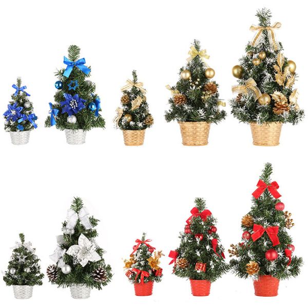 Mini Christmas Tree Table Decoration Small Pine Tree Festival Home Office Decor Party Ornaments Xmas