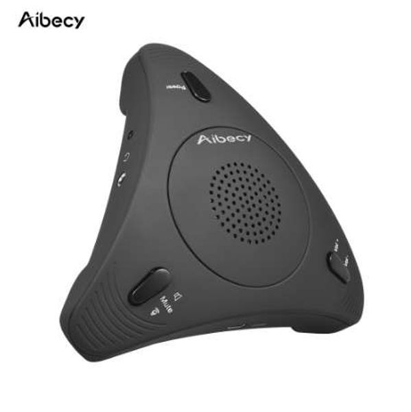 Aibecy Desktop Computer Conference Omnidirectional Condenser Microphone Mic Speaker Speakerphone 360 Audio Pickup Plug &amp