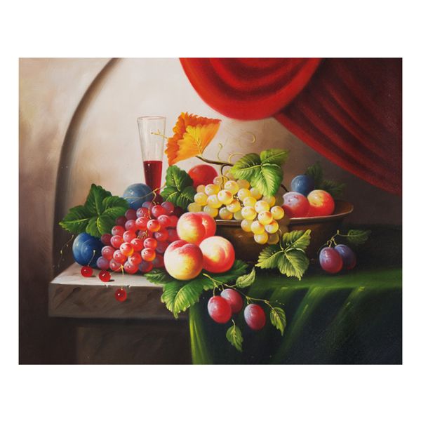 Oil Painting Prints on Canvas Wall Art Picture for Living Room Home Decorations Unframed Hand-painted oil painting wine fruit SHD4-090