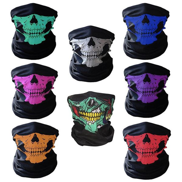 multicolor balaclava caveira Dacron ski bicycle face mask skull ghost half face mask men cycling 40AT06