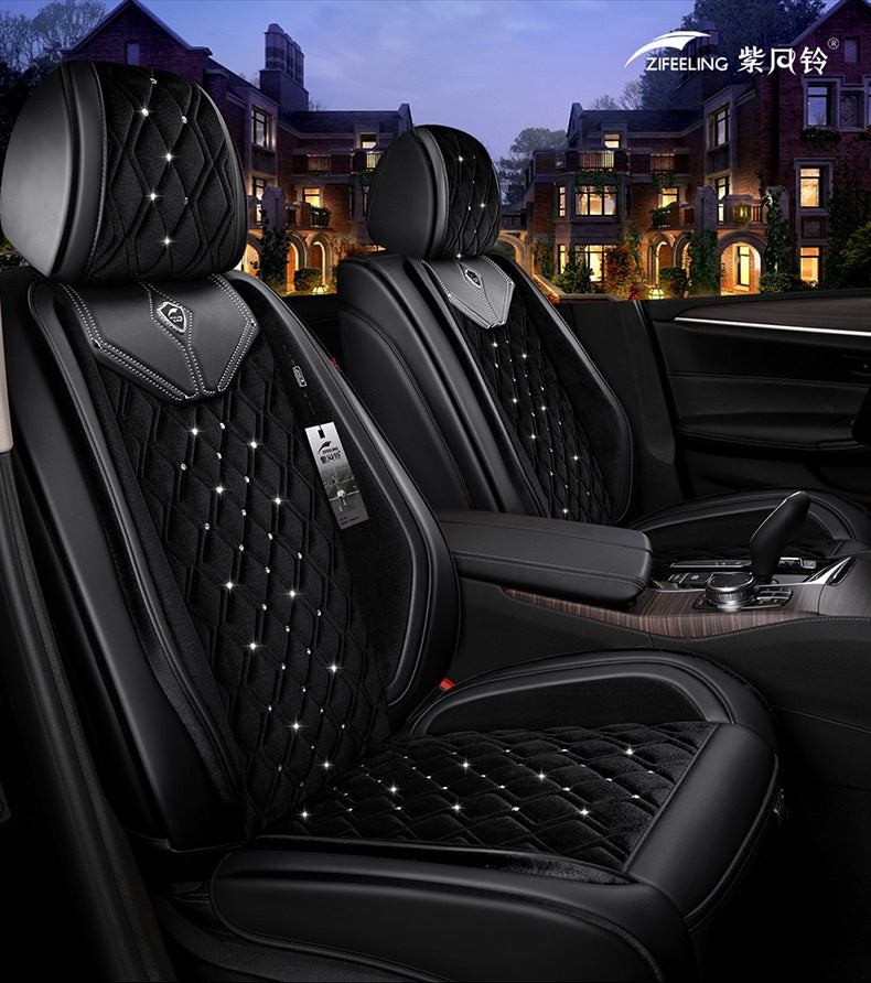 Universal Fit Car Accessories Seat Covers For Trucks Top Quality PU Leather Five Seats Covers For SUV For Sudan Full Surround Diamond Design