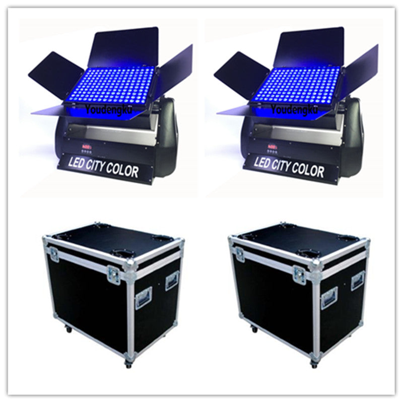 4 pieces with flightcase waterproof building projector uplights 180x3w 3in1 dmx rgb led wall washer ip65 light 180pcs LED city color light