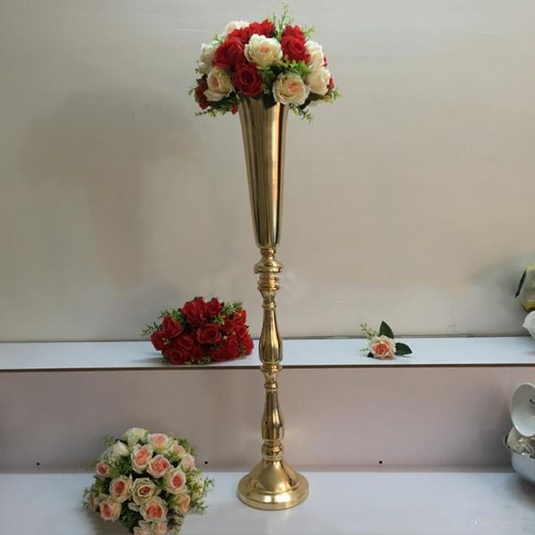 New!gold wedding floor walkway stands-tall and large flower vase for wedding table centerpieces best00068