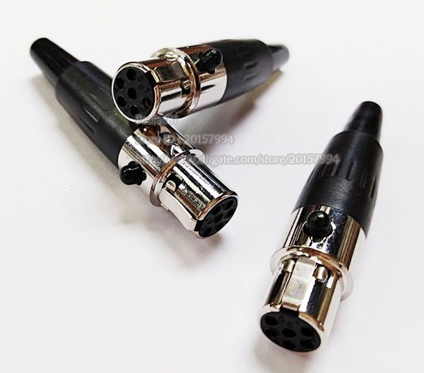 High Quality 6Pin Mini XLR Female Plug Audio Microphone Connector MIC Tini TA6F Adapter-10PCS