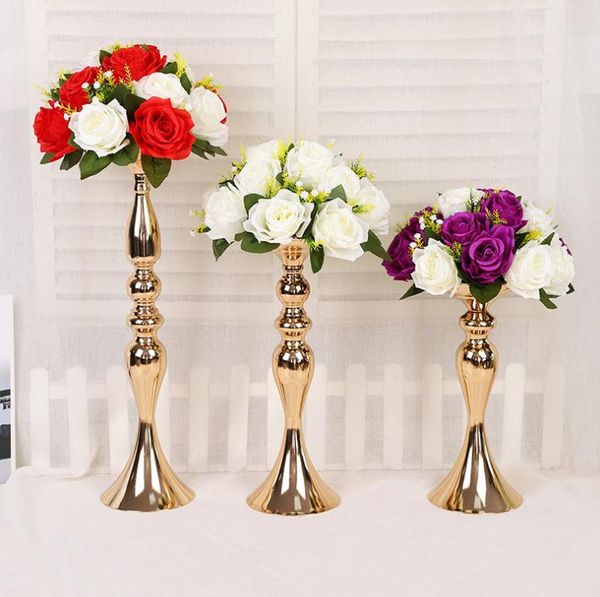 Wedding Candle Holder 32-38-50cm silver-gold candlestick home decoration road lead main table vase flower arrangement wedding prop SN1510