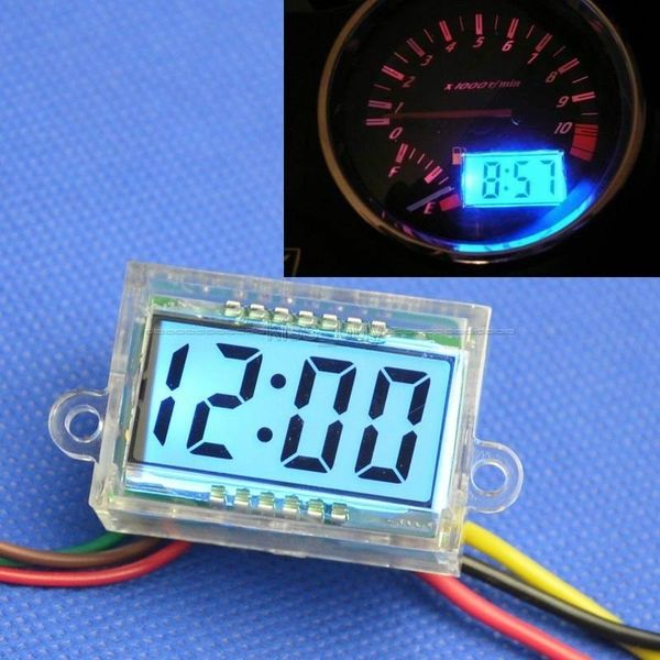 Freeshipping Digital LCD Clock Waterproof time 12v Car Motorcycle Motorbike Scooter Bike 12 hour format