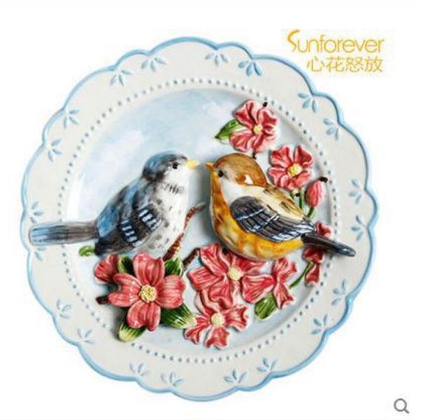 Bird lovers decorative wall dishes porcelain decorative plates vintage home decor crafts room decoration figurine