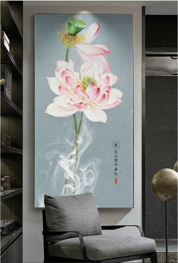 3d wallpaper custom photo Chinese flower and bird, pen and lotus, landscape bird porch mural landscapes room muals wall paper for walls 3 d