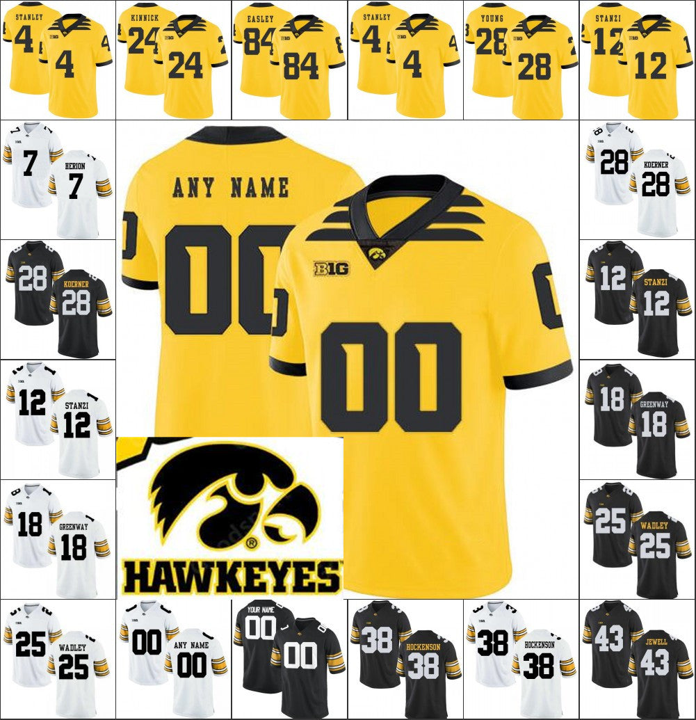 Custom 4 Tevaun Smith Iowa Hawkeyes 28 Toren Young College Football Personalized Stitched Any Name Any Number Mens Youth Women Jerseys