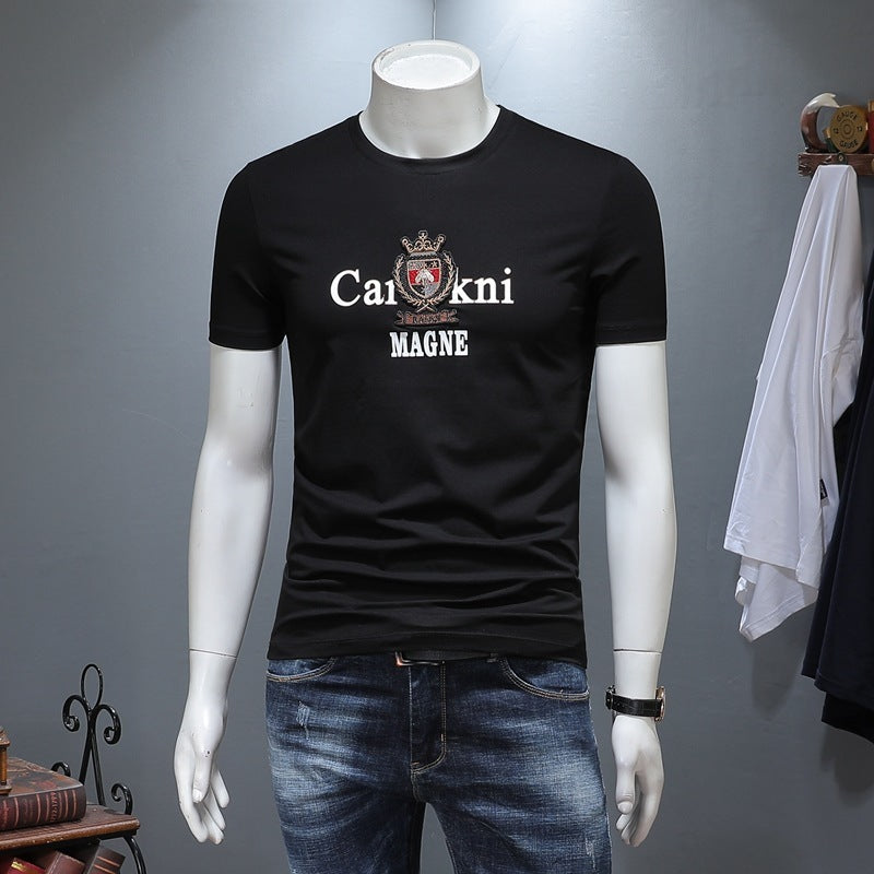 Youth Man Round Neck Embroidered Logo Short Sleeve T Pity Mercerizing Cotton Self-cultivation Solicitude For poloshirt shirt men ovo drake