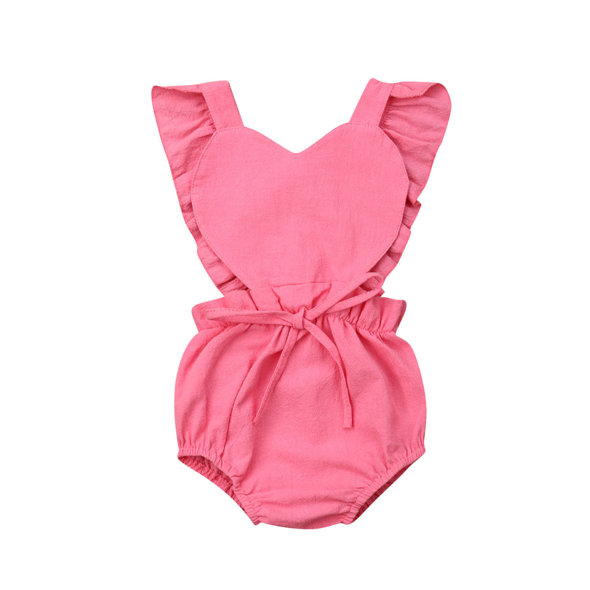 Baby Girls Princess Romper Newborn Infant Baby Girl Floral Printed Solid Color Sleeveless Romper Backless One Piece Outfit 0-24M