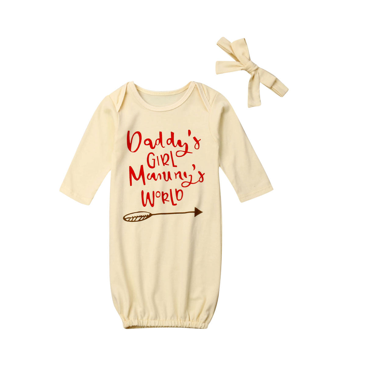 Baby Sleepwear Clothing Newborn Baby Girl Boys Letter Swaddle Wrap Blanket Long Sleeve Sleeping Bag+Headband 2Pcs Set 0-6M