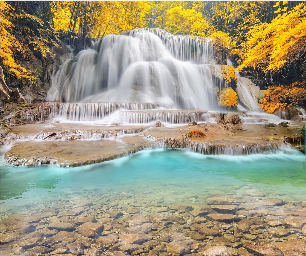 WDBH 3d wallpaper custom photo HD nature landscape waterfall stream fall home decor living room 3d wall muals wall paper for walls 3 d