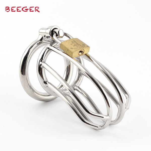 Beeger Metal Chastity Cage Length 80mm(3.14&quot;), Stainless Steel Chastity Cage For Male Y19070602