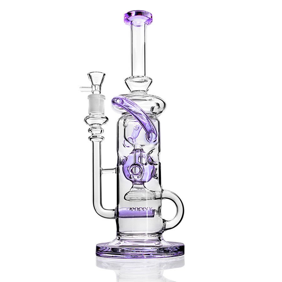purple Recycler bongs Hookahs Fixed Fission downstem diffuses inline perc waterpipes Filter Smoke oil dab rigs tube glass bong