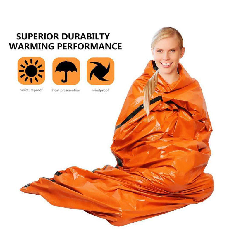 Emergency Sleeping Bag Emergency First Aid Sleeping Bag PE Aluminum Film Tent For Outdoor Camping and Hiking Sun Protection