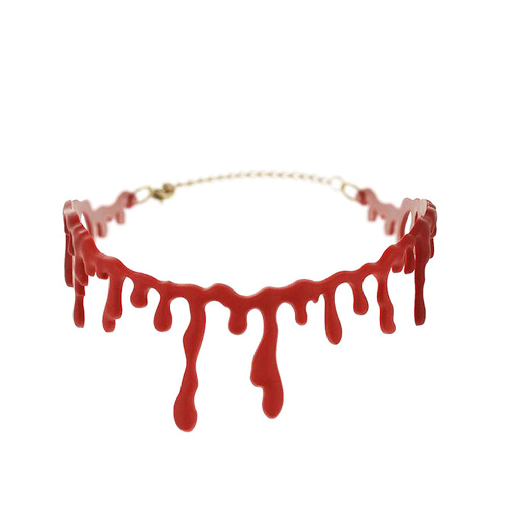 Punk Cosplay Party Choker Creative Necklace Gothic Mens Halloween Party Jewelry Blood Drip Collar Necklace Femme Bijoux