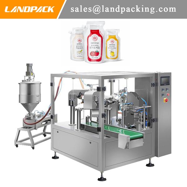 Liquid Sauce Spout Pouch Filling Machine Ketchup Mayonnaise Salad Dressing Honey Sauce Packing Machine