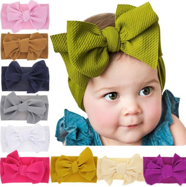 Fashion Baby Girls big bow headbands Elastic Bowknot hairbands headwear Kids headdress head bands newborn Turban Head Wraps