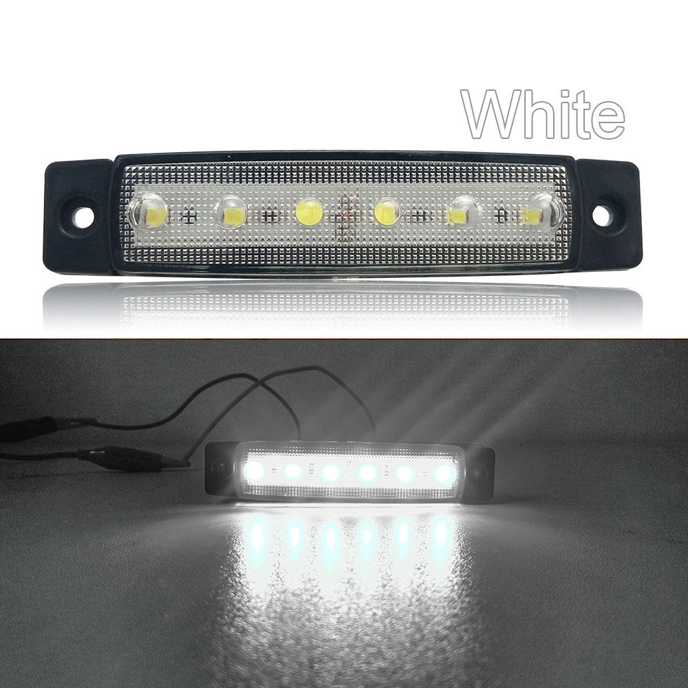 10PCS Truck LED Side Light 6 LED Red+White+Yellow+Blue+Green Truck Trailer Pickup Side Marker Indicators Light 12-24V
