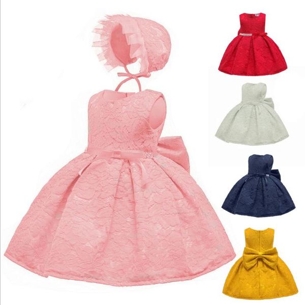 Pink Lace Baby Girls Dress Age One Hundred Days Photography infant 1-3 Years Baby Girl Newborn Birthday Party Dress WGB-8445