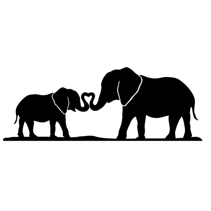 15*5.6cm CAR - Elephant Mom & Baby - Trunk Heart - Vinyl Car Decal Warm And Romantic Car Accessories Decor Decals
