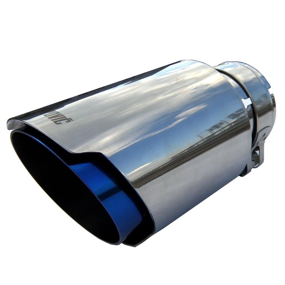 Car Universal Akrapovic Stainless Steel Exhaust Tip with Silver or Burnt Blue Color End Pipe for BMW BENZ Audi VW Golf Parts