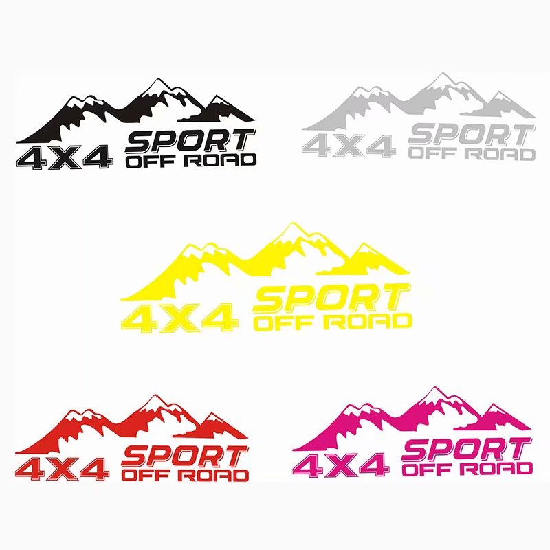 Off-road SUV Car Mountain Graphic Sticker 4x4 Autos Body Side Door Cartoon Decal