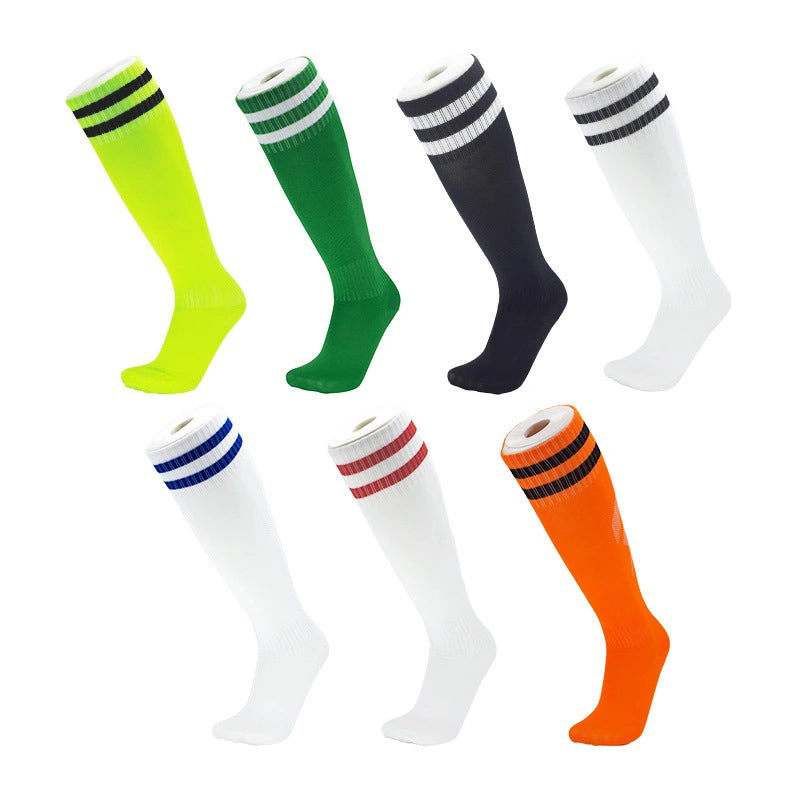 Thin Football Socks Adult Children Long Tube Over The Knees Men and Women Spring and Summer Two Bars Striped Sports Socks