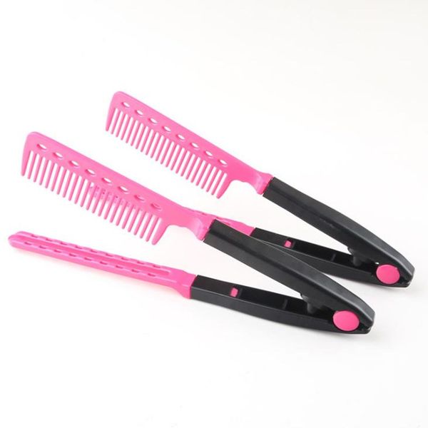 New Design V-shaped Professional Beauty Styling Comb Clip-on Hair Straightener Hair Brush Styling Tools Cepillo Para Alisar El Cabello Haar