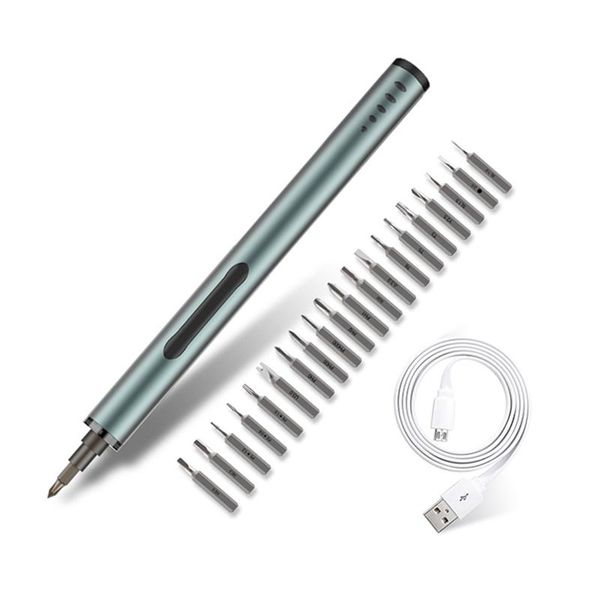 Freeshipping Mini Electric Screwdriver Rechargeable Cordless Power Screw Driver Kit With Led Light Lithium Battery Operated Power Tool