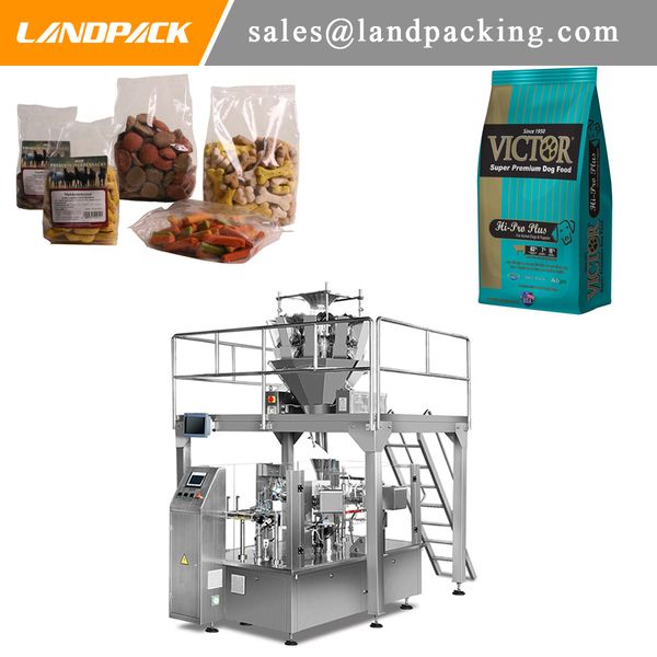 Automatic Weighing Dog Food Doypack Packaging Machine Band Multihead Weigher Pet Food Packaging Universal