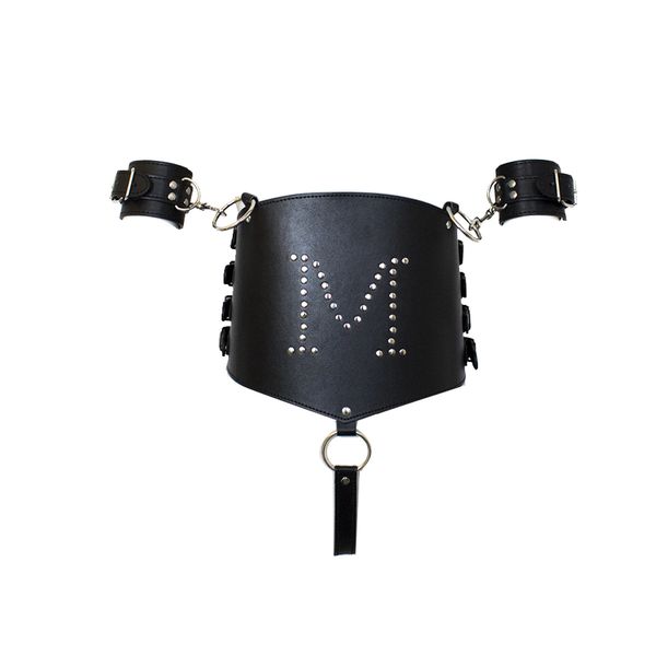 Bondage Straight Jacket Handcuffs Armbinder Costume Body Harness Corset Restraint Slave #R46