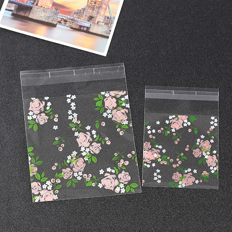Flower Print Clear Self Sealing Cookie Bags for Candy Packaging Opp Plastic Treat Bag Wedding Birthday Gifts Giving Favors 122316