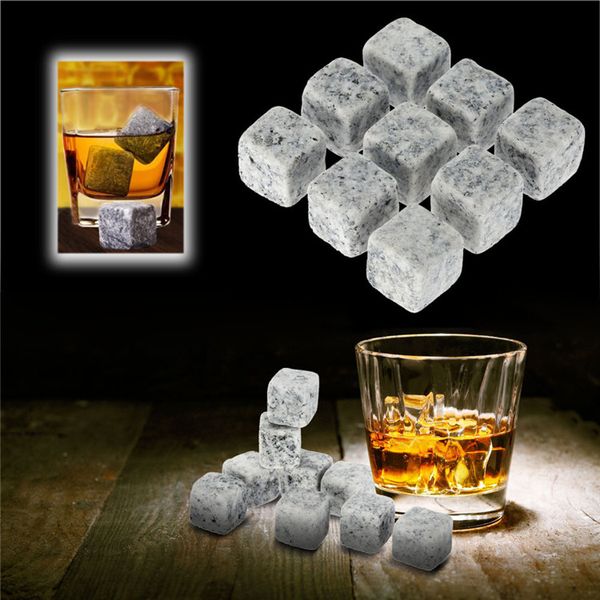 Natural Whisky Stone 6pcs-set 9pcs-set with Velvet Bag Various specifications whiskey Ice wine Stone wine Bar Tool Creative Gifts T9I00166