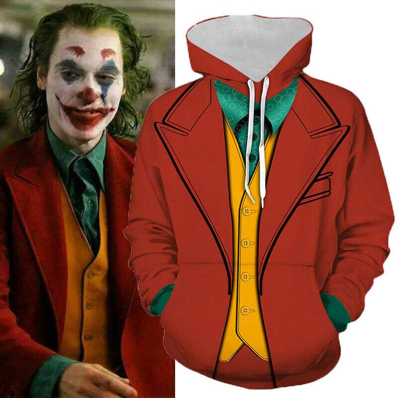 Women Men&#039;s 3D Clown Stephen King&#039;s Hoodie Sweatshirt Zipper Jacket Halloween Cosplay Customes