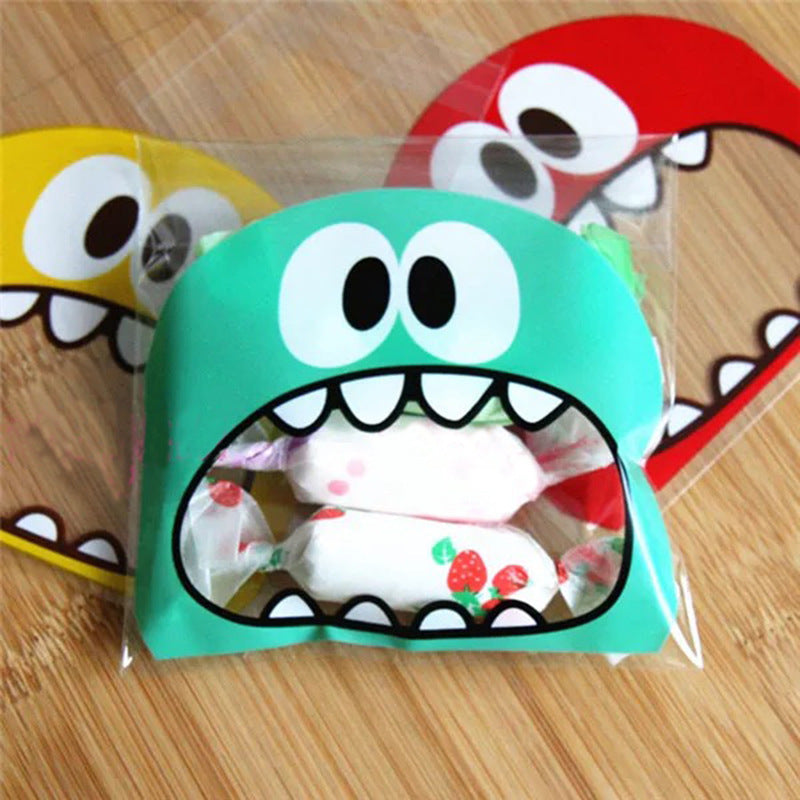 Big Teeth Mouth Monster Plastic Bag Wedding Birthday Cookie Candy Gift Packaging Bags OPP Self Adhesive Party Favors DEC571
